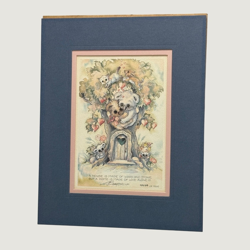 Jody Bergsma Framed Art Print 5538/7500 Koala Bears Tree Hugs Given Here Matted